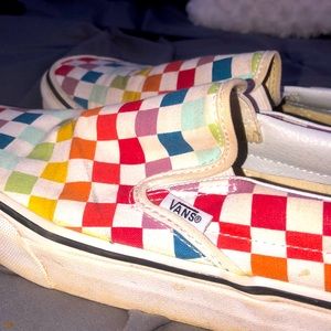 rainbow checkered vans!!